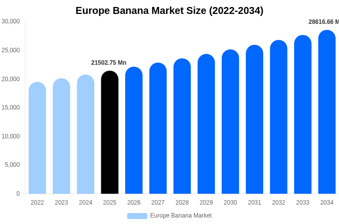 Europe Banana Market Size, Share Report By 2034