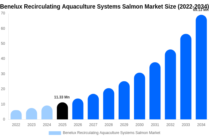 Benelux Recirculating Aquaculture Systems Salmon Market Size, Share & Growth Analysis By [2034]