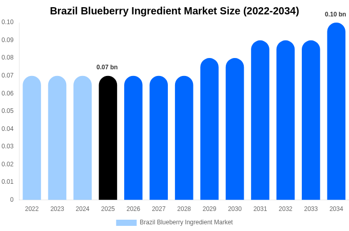 ブラジル ブルーベリー原料市場 市場規模・シェアレポート 2034年まで