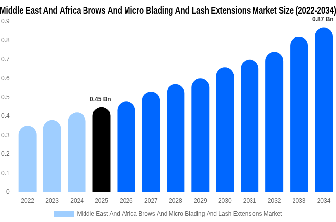 Middle East And Africa Brows And Micro Blading And Lash Extensions Market Size & Share Report By 2034