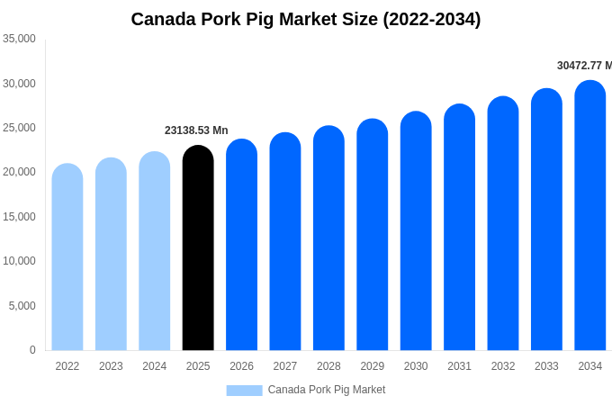 Canada Pork Pig Market Size, Share & Trends Report By 2034