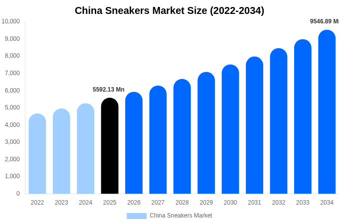 China Sneakers Market Size, Share & Growth Report By [2034]