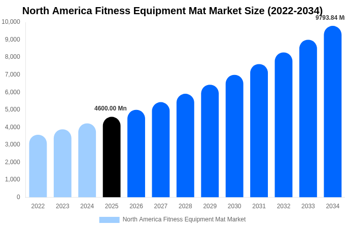 North America Fitness Equipment Mat Market Size, Share & Trends Report By 2034