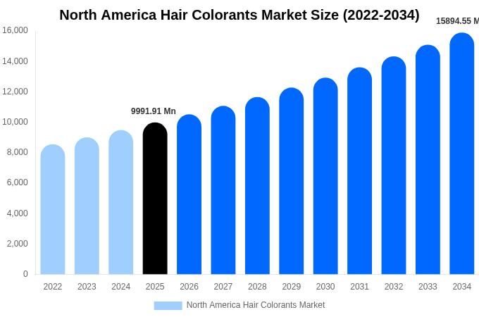 North America Hair Colorants Market Size, Share Report By 2034