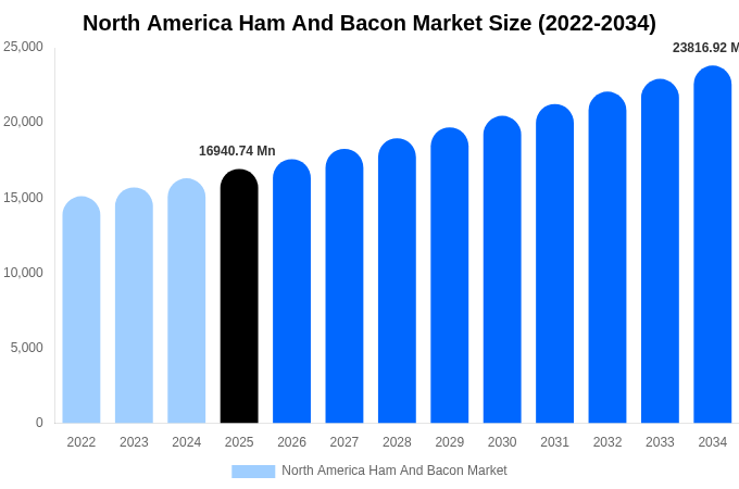 北米 ハムおよびベーコン市場 市場規模とシェアレポート 2034年まで