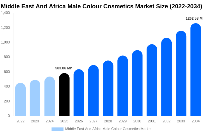 Middle East And Africa Male Colour Cosmetics Market Size, Share & Growth Report By 2034