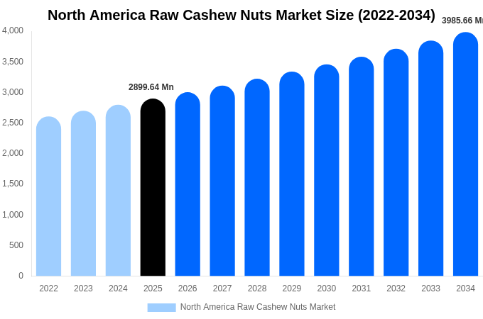 北米 生カシューナッツ市場 市場規模・トレンド・予測分析 (2026年-2034年)
