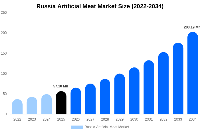 ロシア 人工肉市場 市場規模とシェアレポート 2034年まで