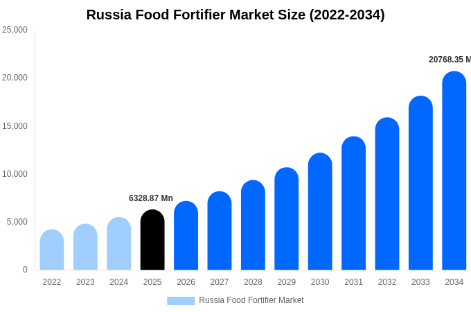 ロシア 食品強化剤市場 市場規模レポート 2034年まで