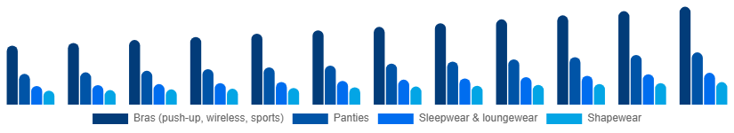 Russia Intimate Lingerie Market Product Type 2025-2033