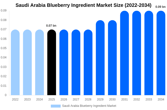 サウジアラビア ブルーベリー原料市場 市場規模レポート 2034年まで
