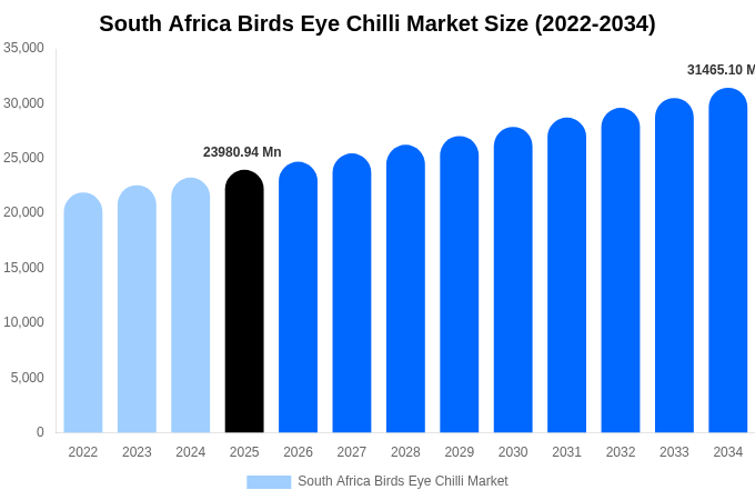 South Africa Birds Eye Chilli Market Size, Share Report By 2034