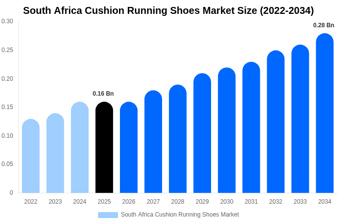 South Africa Cushion Running Shoes Market Size, Share & Growth Analysis By [2034]