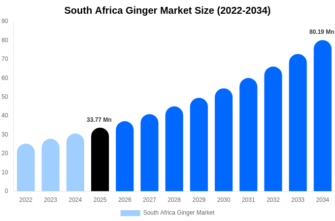 South Africa Ginger Market Size, Share & Growth Report By [2034]