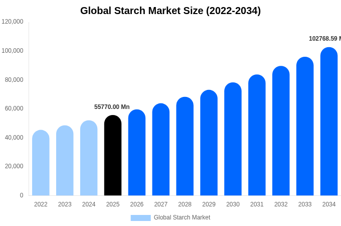Global Starch Market Size, Share Report By 2034