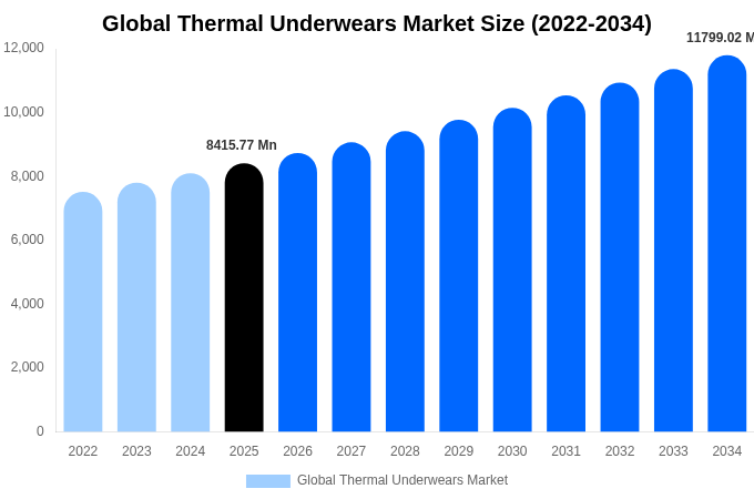 Global Thermal Underwears Market Size & Share Report By 2034