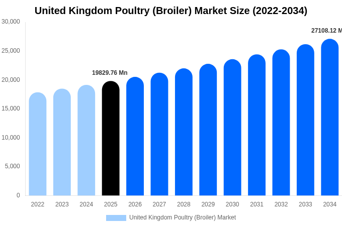 United Kingdom Poultry (Broiler) Market Size & Share Report By 2034